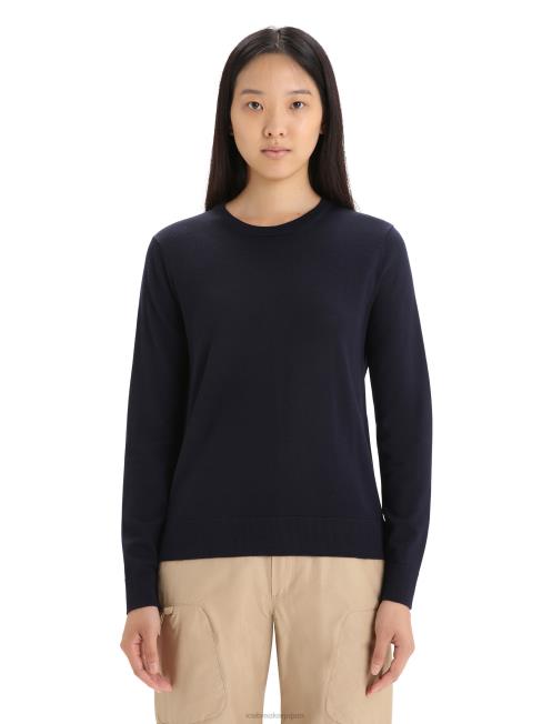 Icebreaker 女性 ミッドナイトネイビー メリノウィルコックス長袖セーター 026D4721